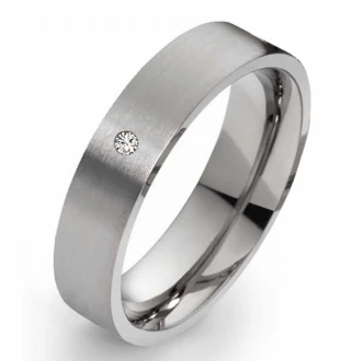 Mobile Preview: Titanring Damenring T055 mit Zirkonia oder Diamant